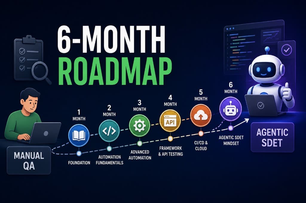 Manual QA to Agentic SDET: 6-Month Roadmap (2026)
